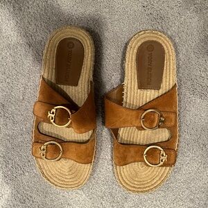 Tory Burch Brown Suede Sandals